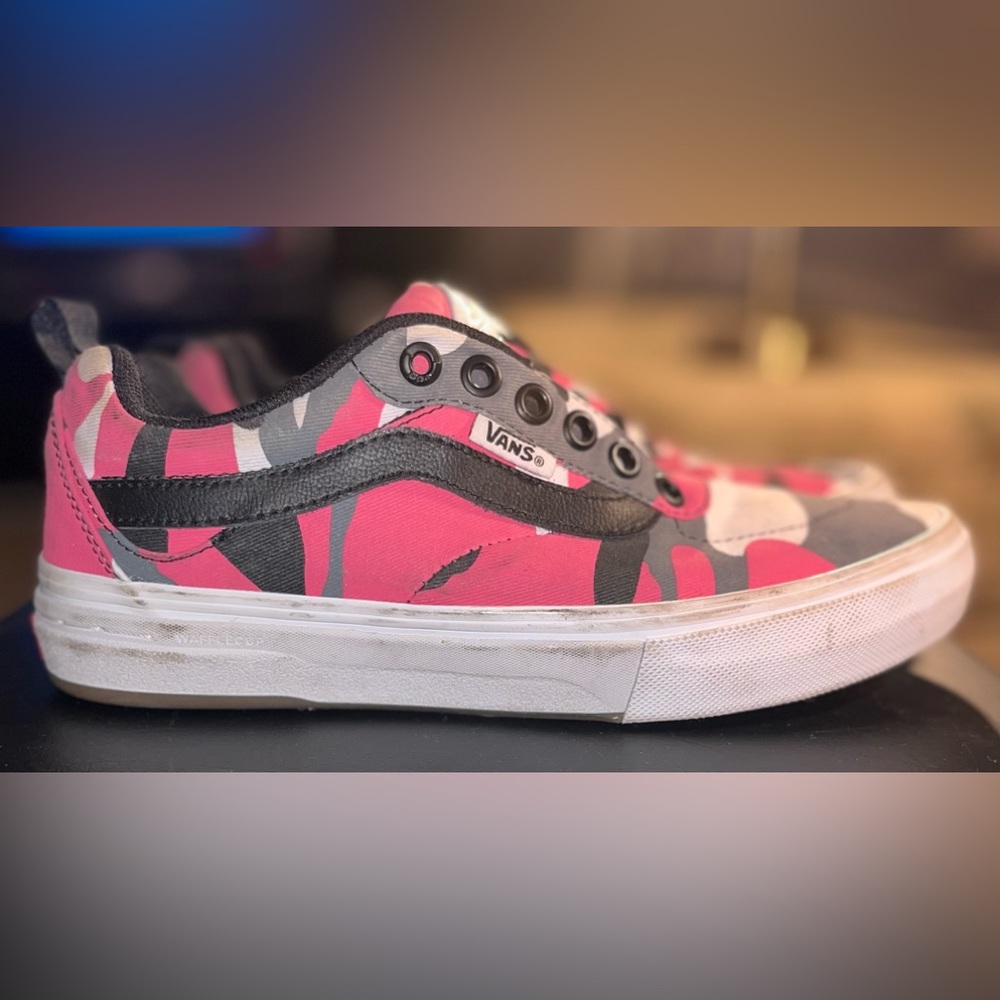 Vans Kyle Walker Pro Skateboard Shoes Men’s Size 4 Black White Pink Camo - Picture 7 of 15